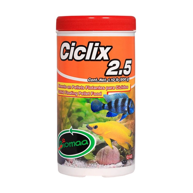 Ciclix Pellets flotante 2.5 alimento para Ciclidos 500g - Biomaa