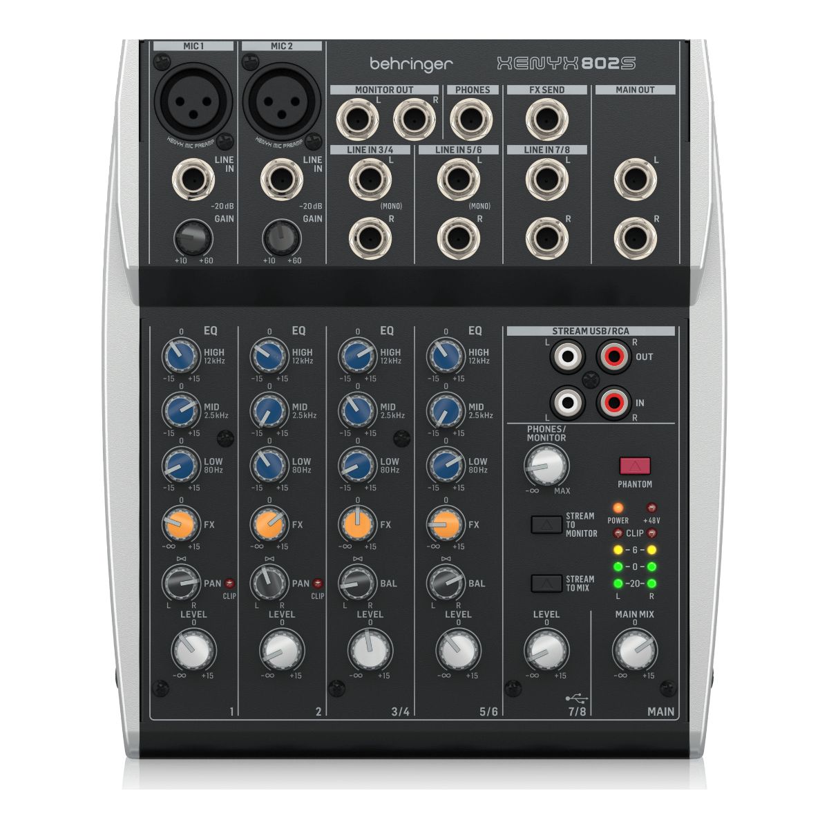 Mezcladora análoga BEHRINGER xenyx 802s Compacta 8 Canales