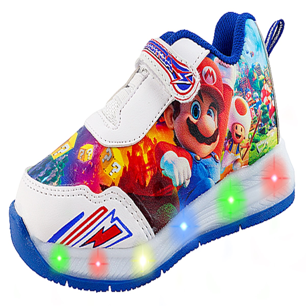 Tenis Super Mario Bros Nino Luces Led Videojuego 882 br