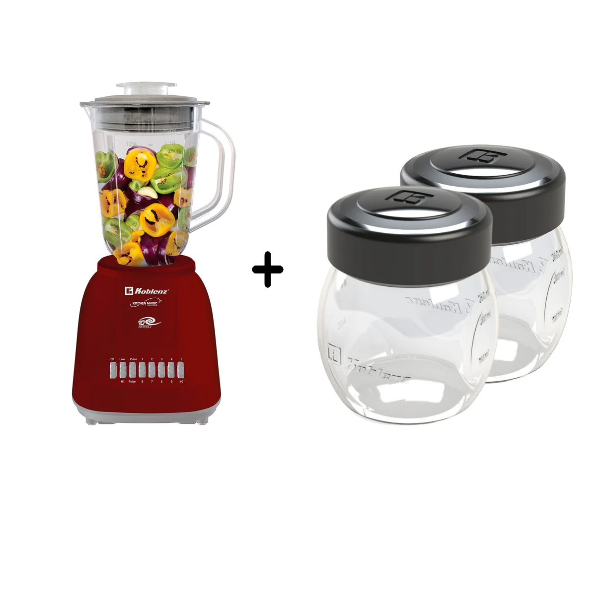 LICUADORA KOBLENZ LKM-5510 PR PACK DE VASO PURE SALSA VIDRIO