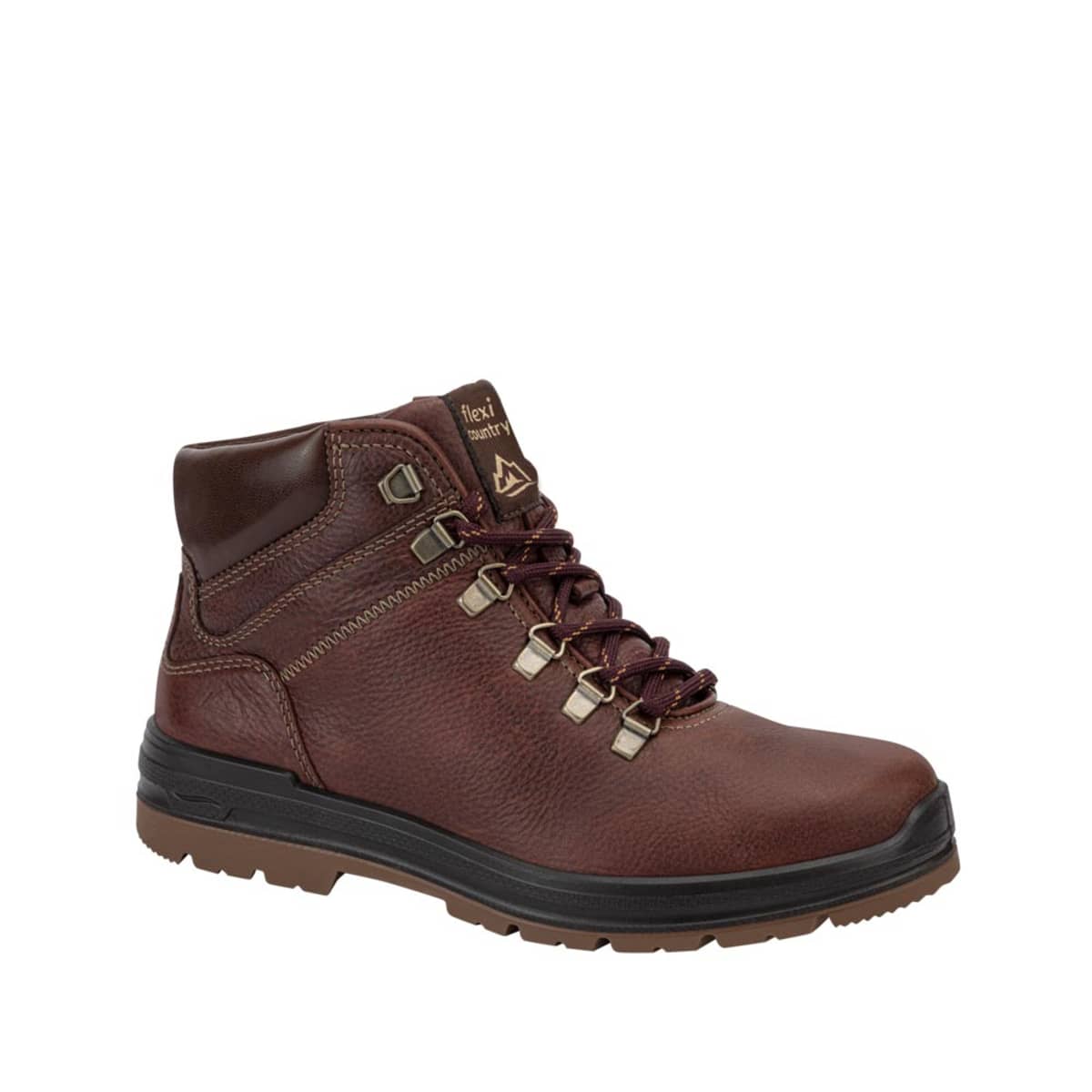 Botines Flexi de piel color vino de mujer, para senderismo, mod