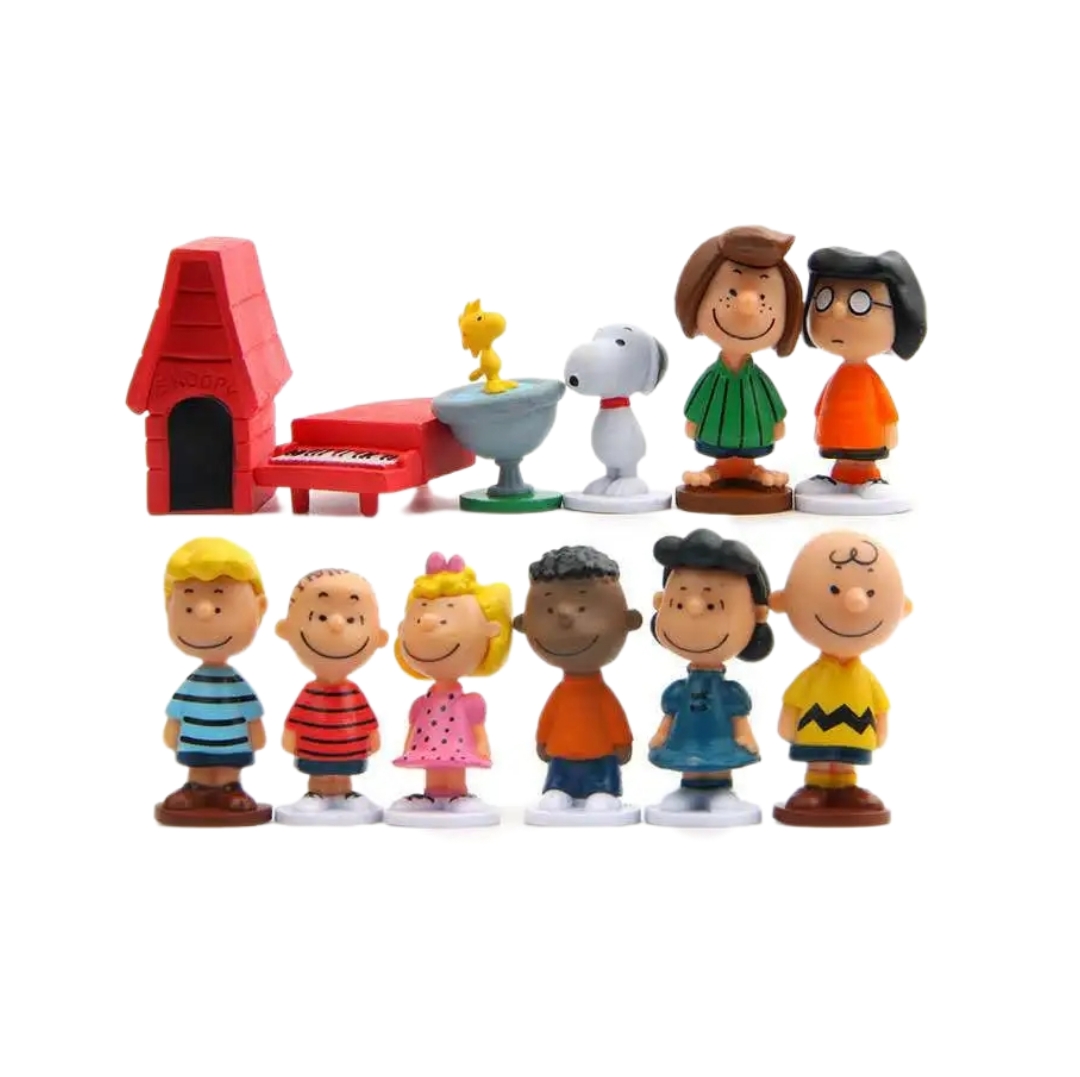 Set De 12 Figuras De Colección Snoopy & Amigos Peanuts