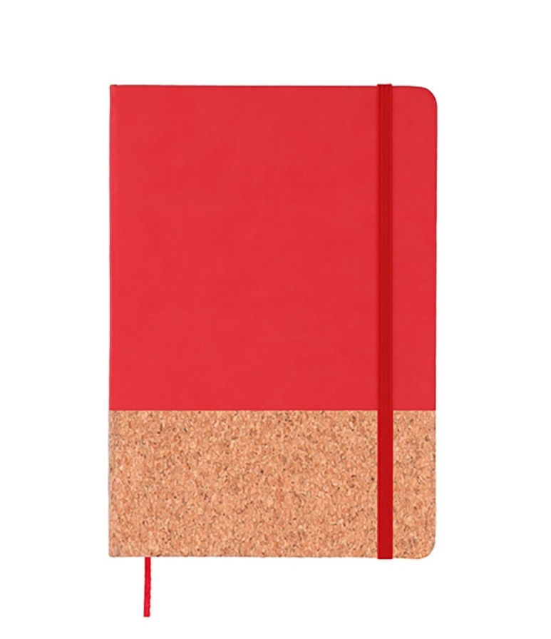 Libreta Tipo Moleskine Roja De Poliuretano con corcho