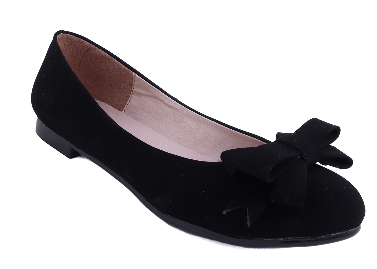 Zapato Escolar Flats Juvenil Negro Vestir Balerina 515-n.