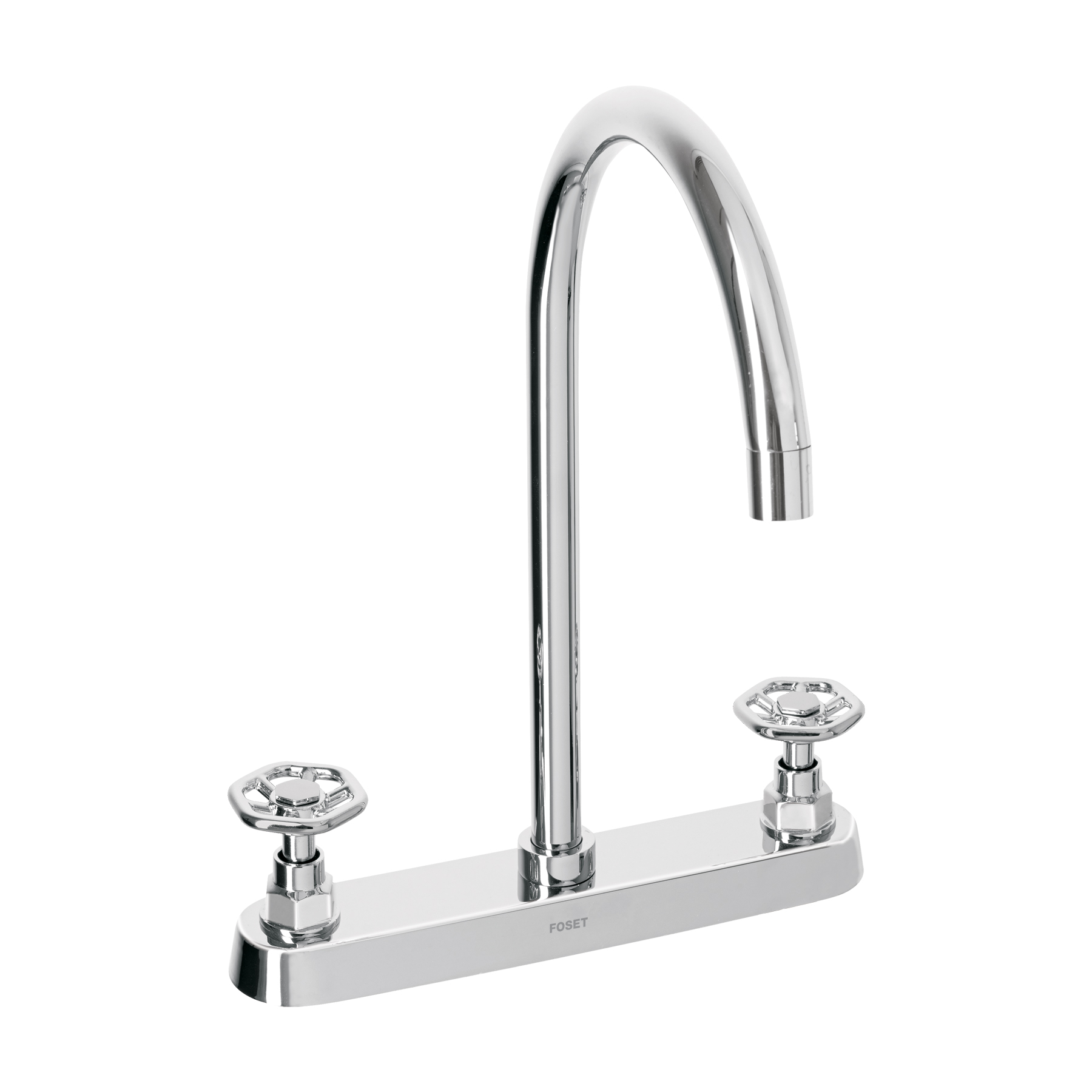 MEZCLADORA PARA FREGADERO, MANERALES REDONDOS, CROMO, TUBIG FOSET