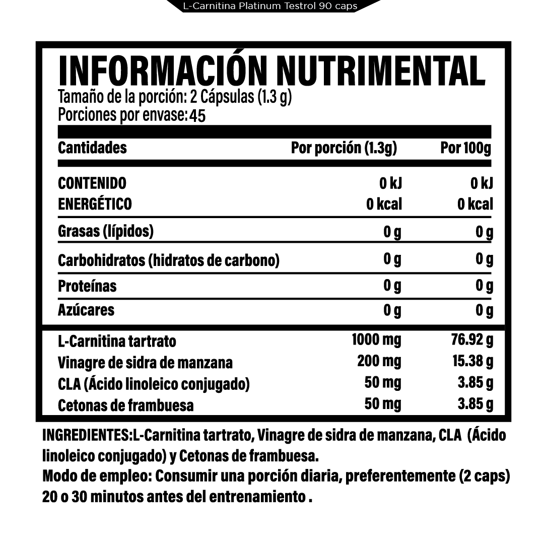 does l carnitine increase androgen receptors L-Carnitina Carnisin 1G/10Ml 90Ml Solucion Leti Sin Azucar main image 1