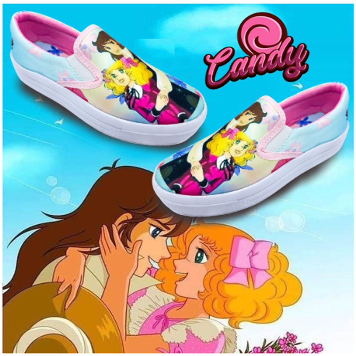 Tenis Niñas Candy Candy Terrence Rosa Anime Manga 430-2-rcc