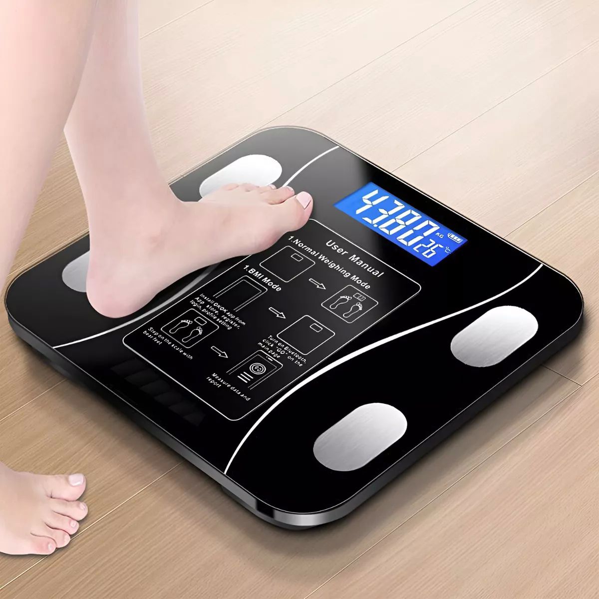 Báscula Electrónica Led con bluetooth con App para medir grasa