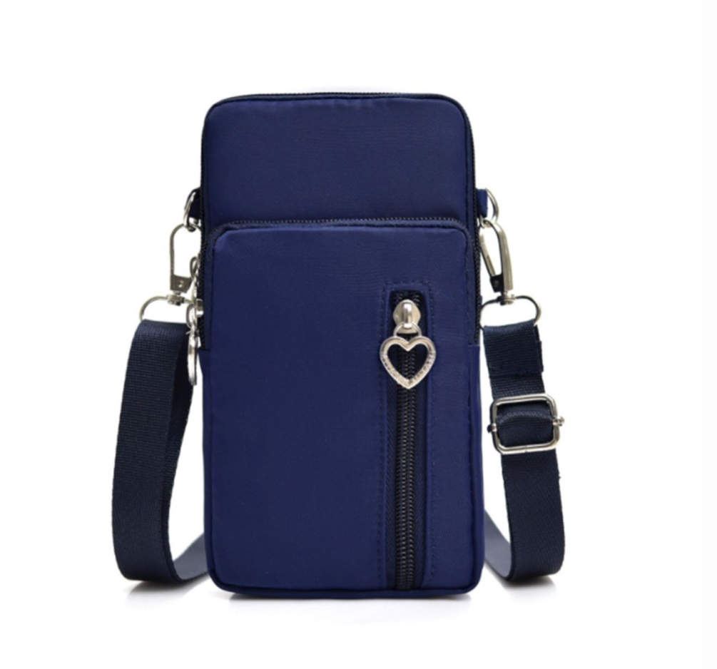 Unisex Mujeres Hombres Crossbody Bolso Impermeable Bolsillo azul