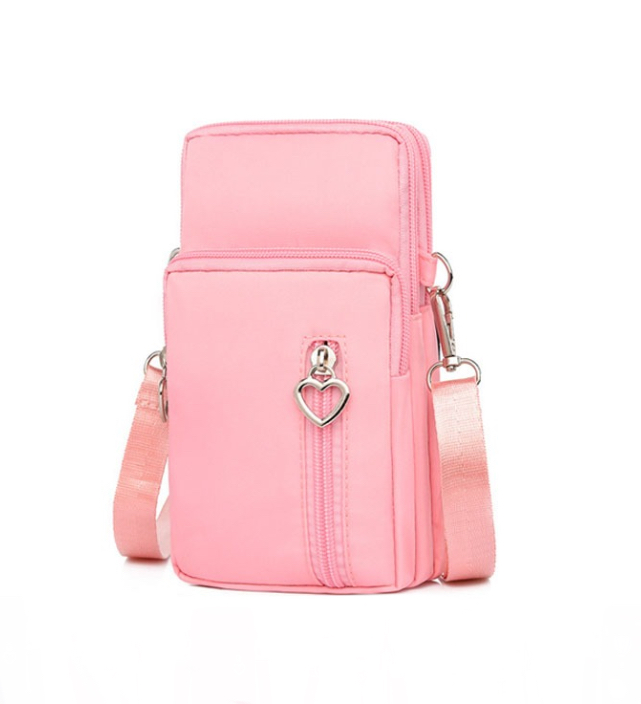 Unisex Mujeres Hombres Crossbody Bolso Impermeable Bolsillo rosa