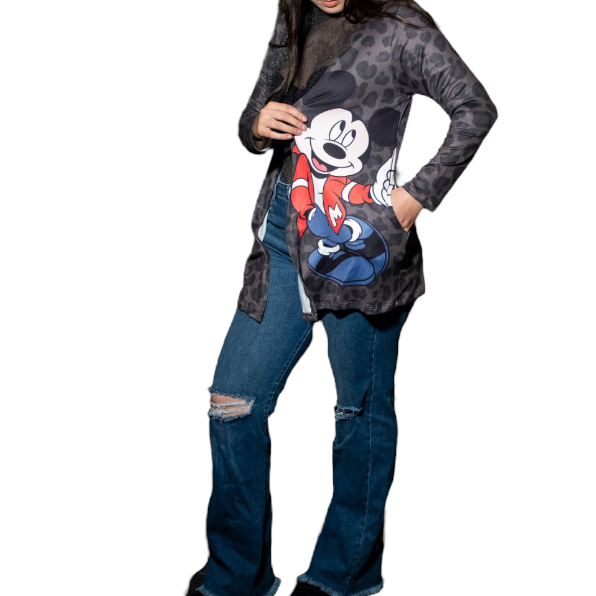 Cárdigan Saco Ensamble De Mujer Modelo Mickey Mouse.