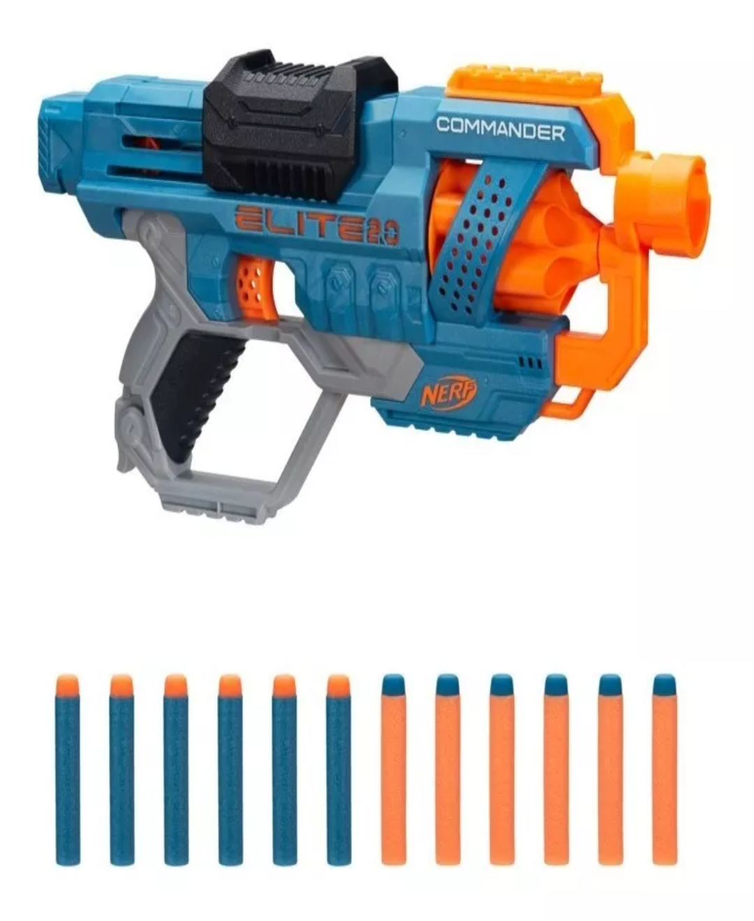 Lanzador Nerf Elite 2.0 Commander Rd 6 Con 12 Dardos 8+