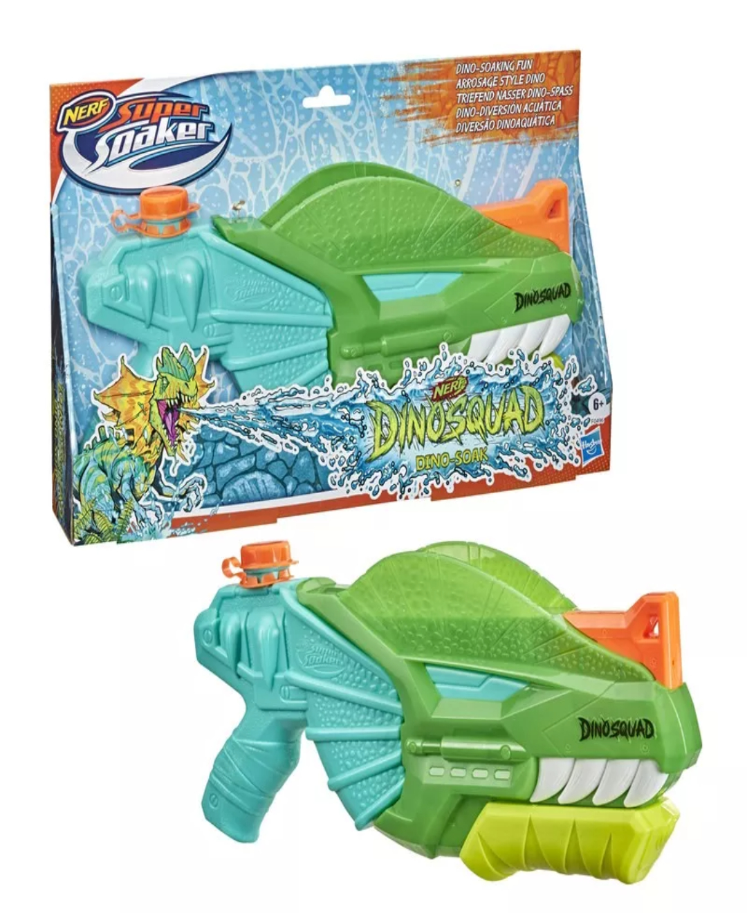 Lanzador De Agua Nerf Super Soaker Dinosquad Dinosoak Hasbro.