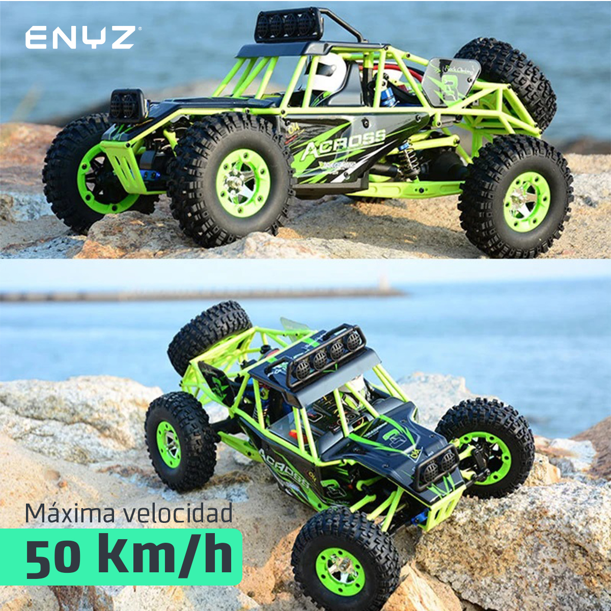 Carro Control Remoto 4x4 off road 50Km h Buggy Jeep Razer RC Camioneta WLtech WLtoys Remote Control Car All Terrain 12427 8