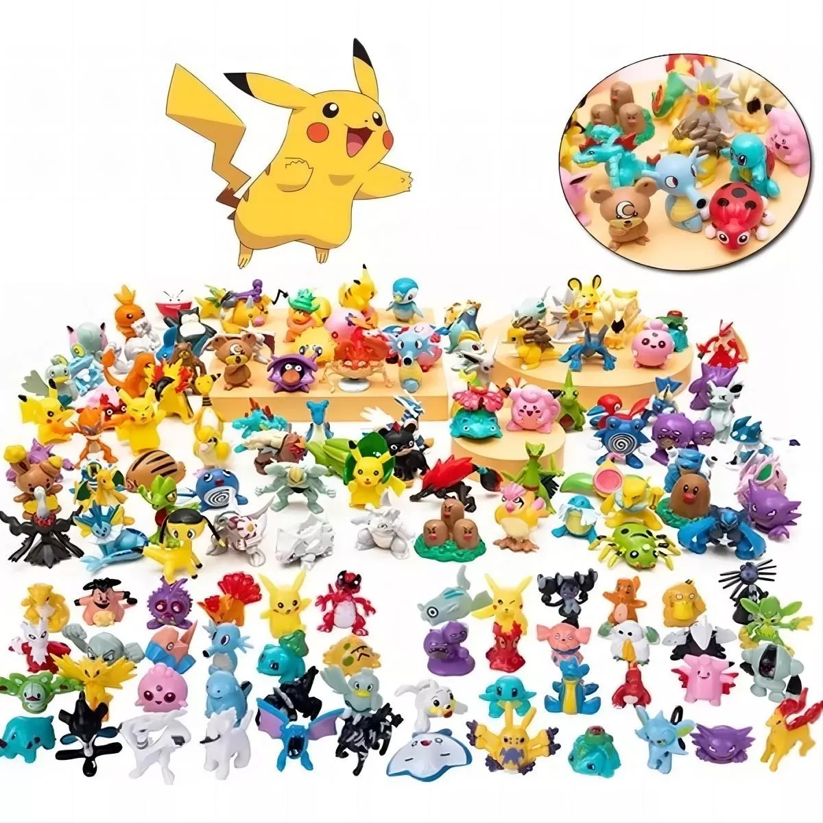 Kit Paquete Conjunto De Figuras De Acción Pequeñas De Pokémon 144 Piezas