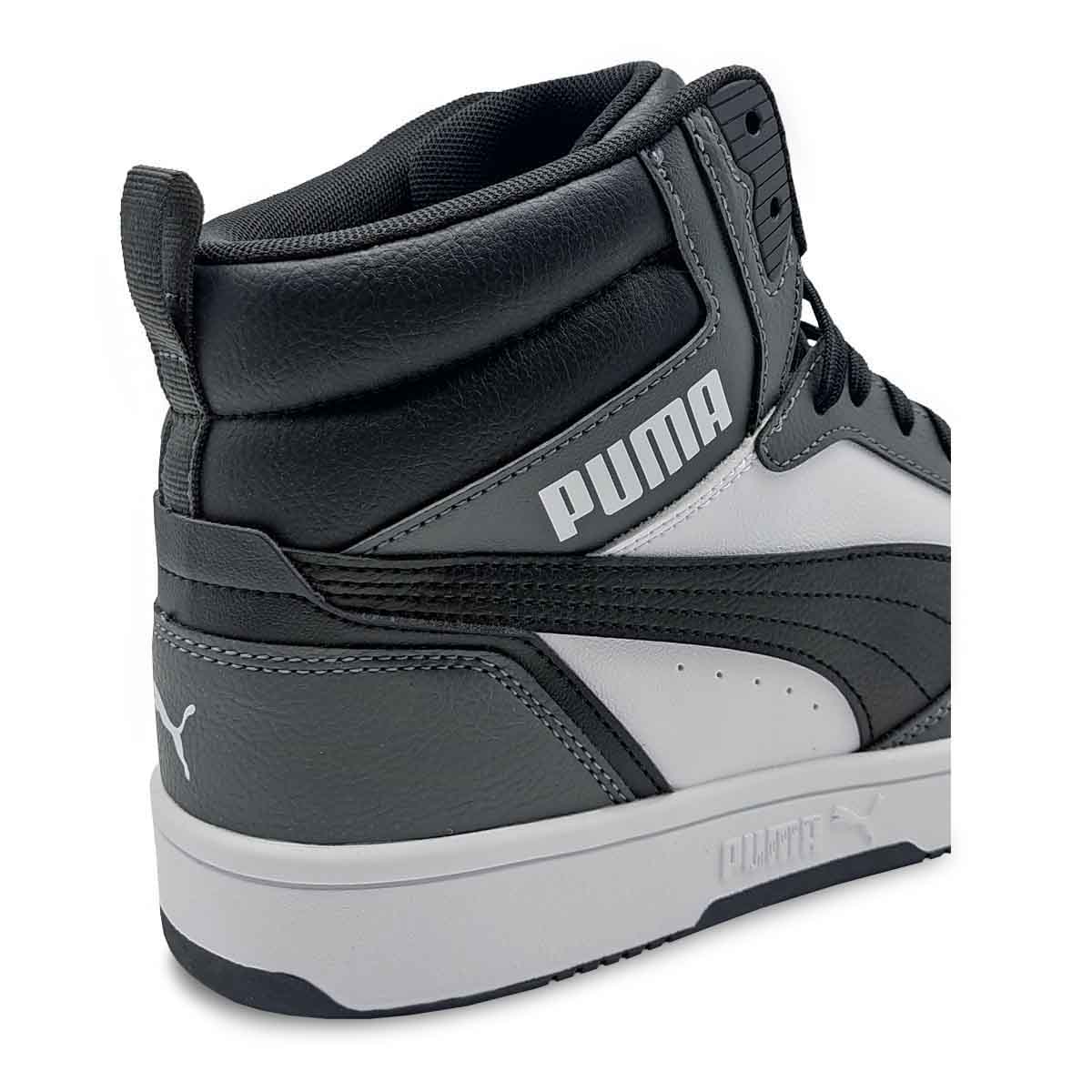 Tenis Puma Rebound V6 Blanco Negro Gris Bota Hombre Casuales