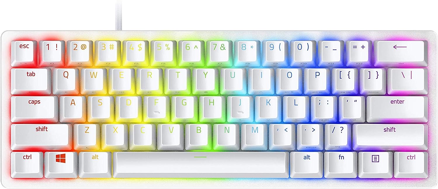 Teclado Razer Huntsman Mini 60% Idioma inglés Blanco Reacondicionado