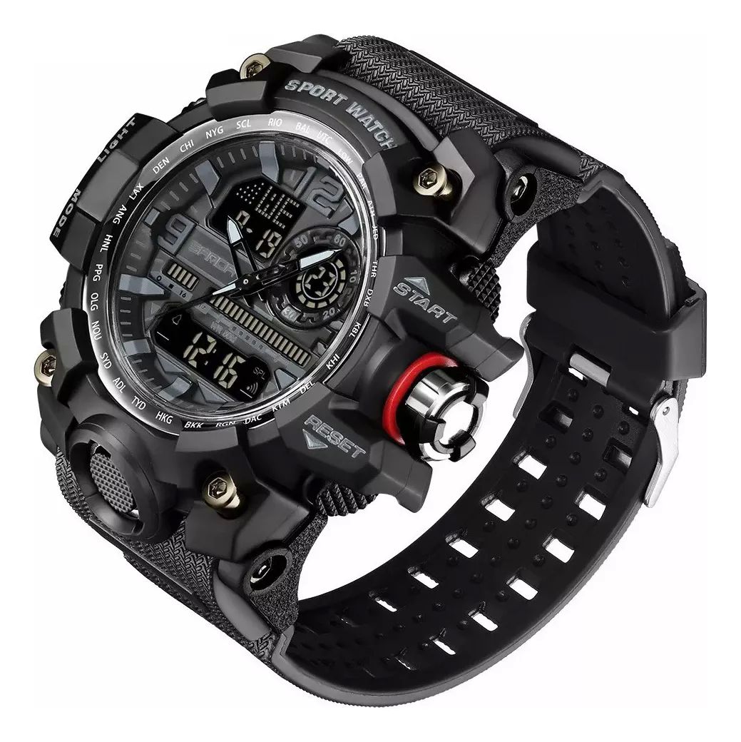 Reloj Sanda 3133 Hombres Digital Moda Deportiva Impermeable color NEGRO