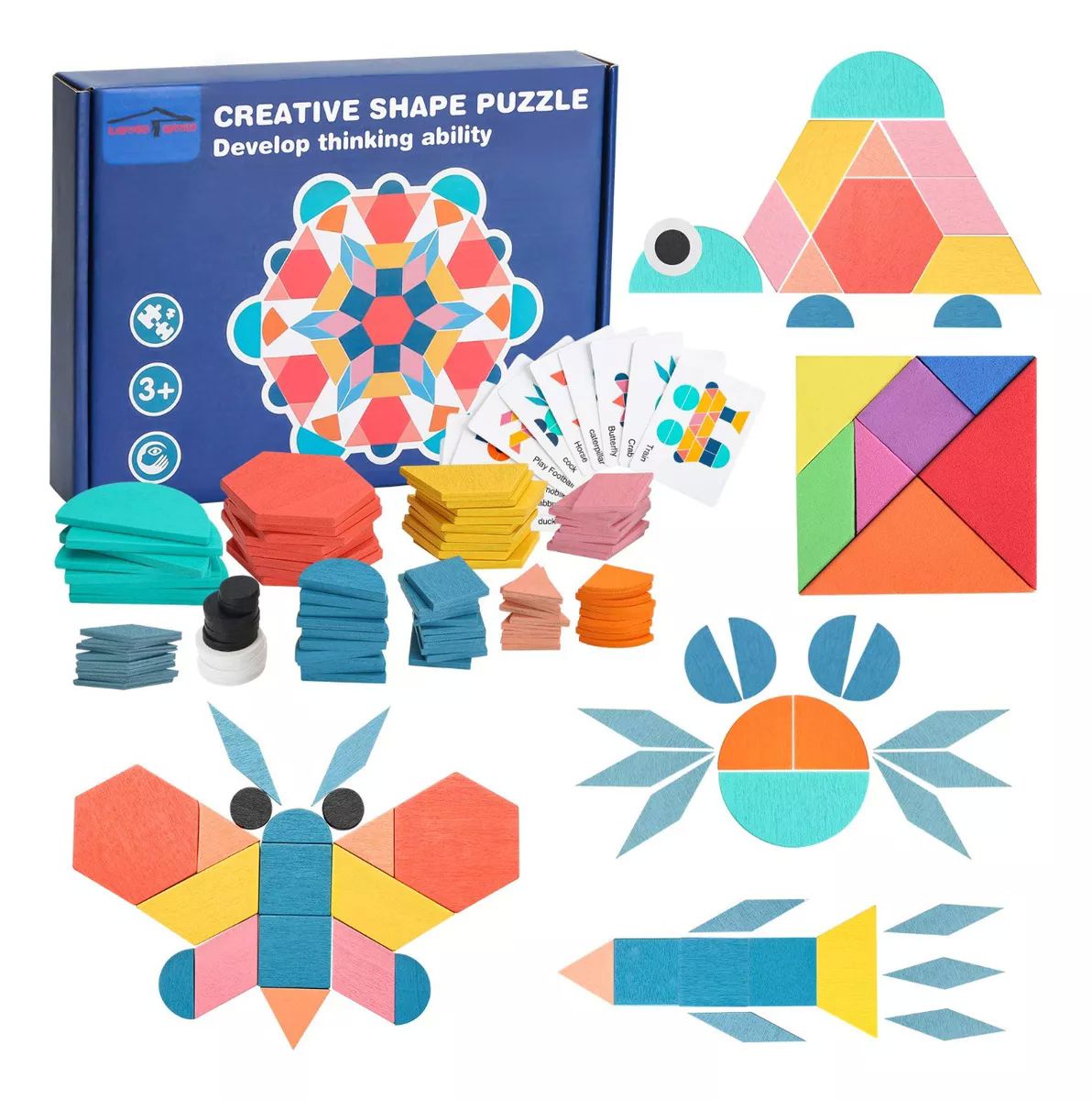 Juguetes Educativos Rompecabezas Tangram Para Niños 180 Pcs