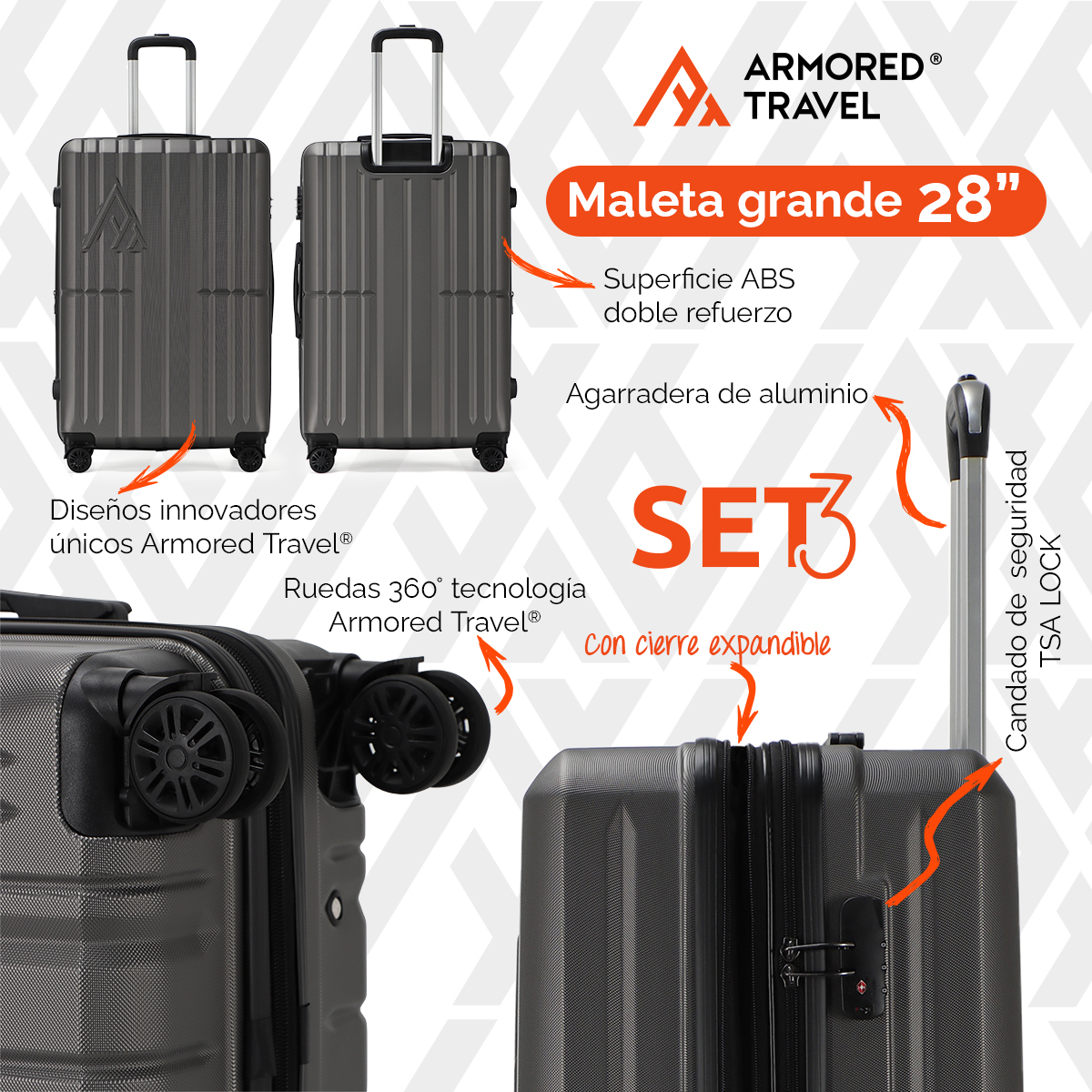 Candados Con Combinacion Candado TSA Para Equipaje WOLFPACK