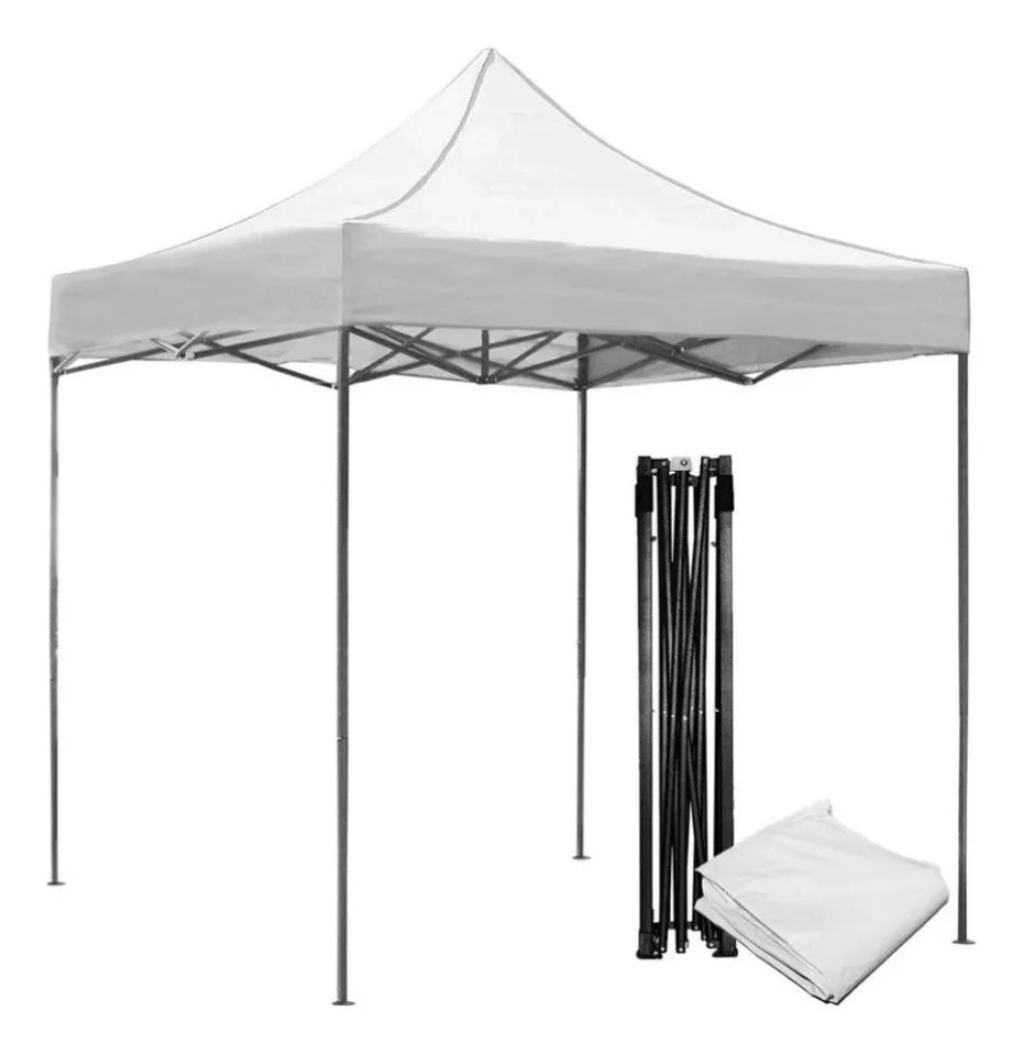 Carpa Toldo 3x3 Reforzado Plegable Impermeable color BLANCO.