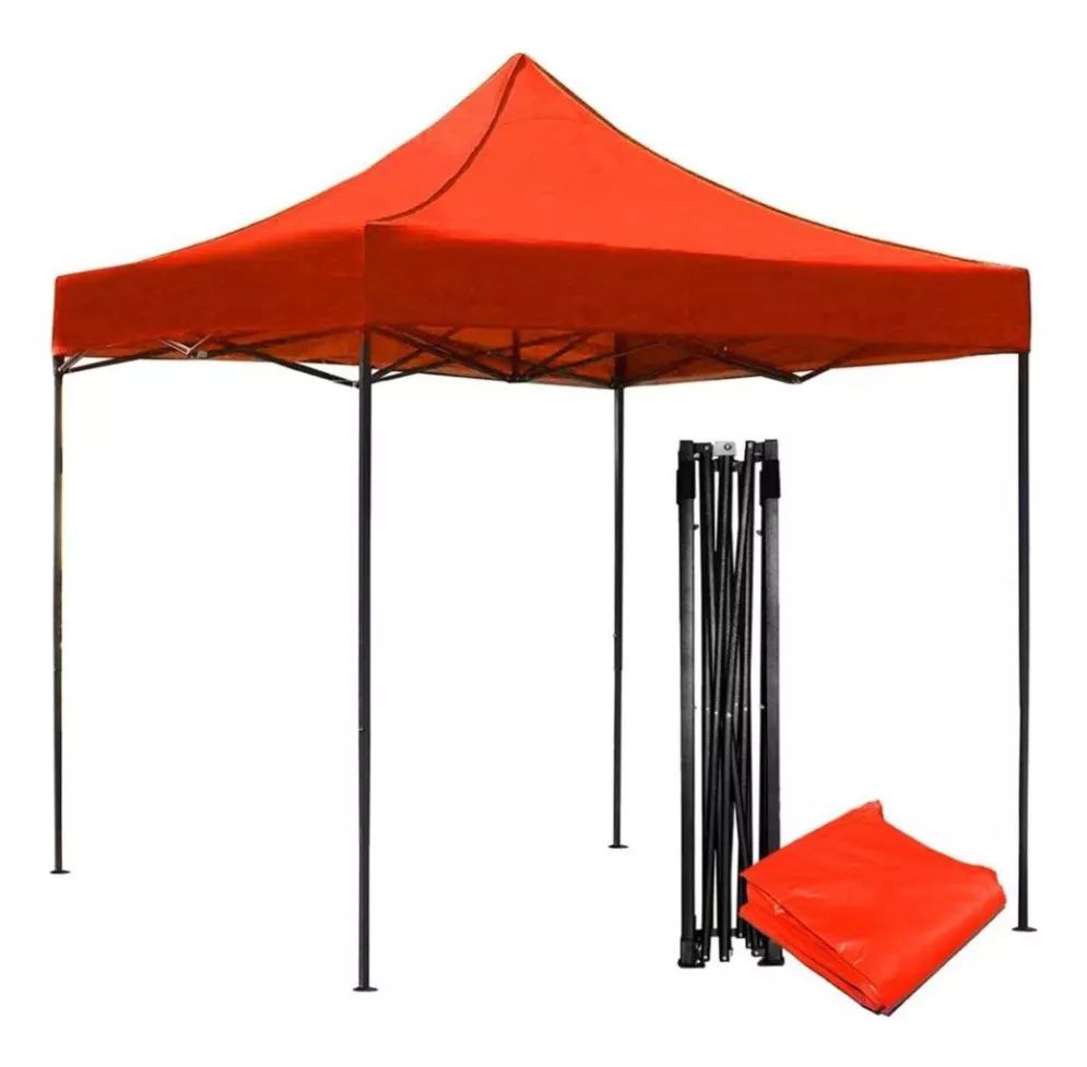 Carpa Toldo 3x3 Reforzado Plegable Impermeable color ROJO.