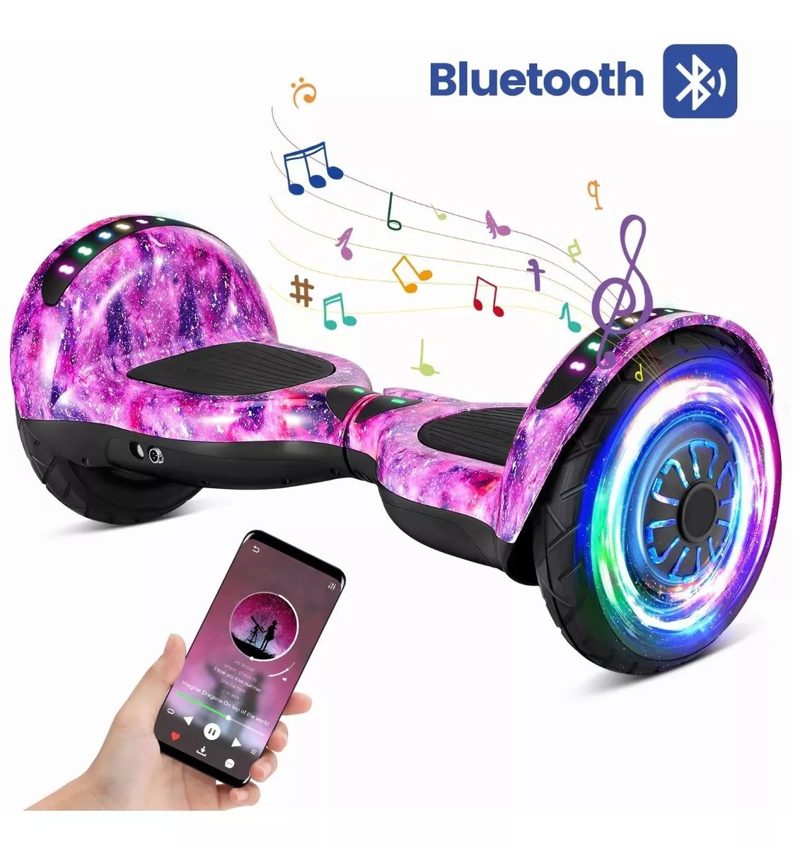 Hoverboard Patineta Electrica Barata Bluetooth Con Luz