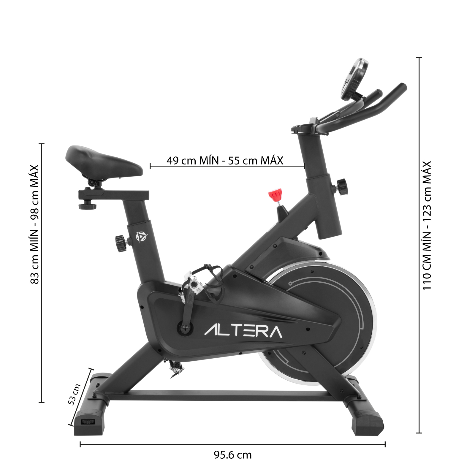 Altera Bicicleta Fija Spinning de niveles de asiento con