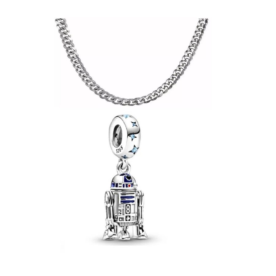 Collar Dije R2-D2 Star Wars De Acero Alta Calidad.