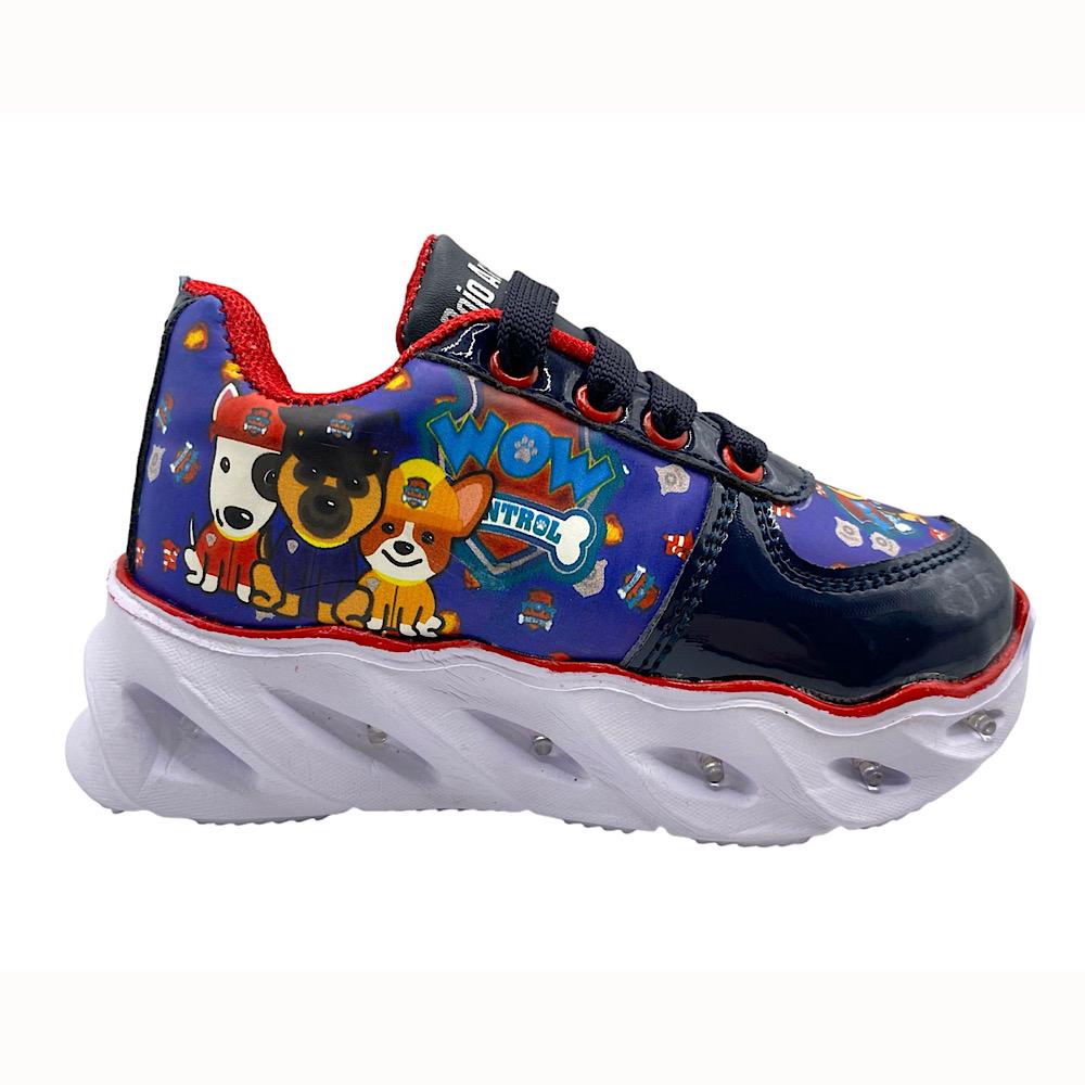 Tenis Rojo Arandano Paw Patrol Para Niño  con Luces Led..