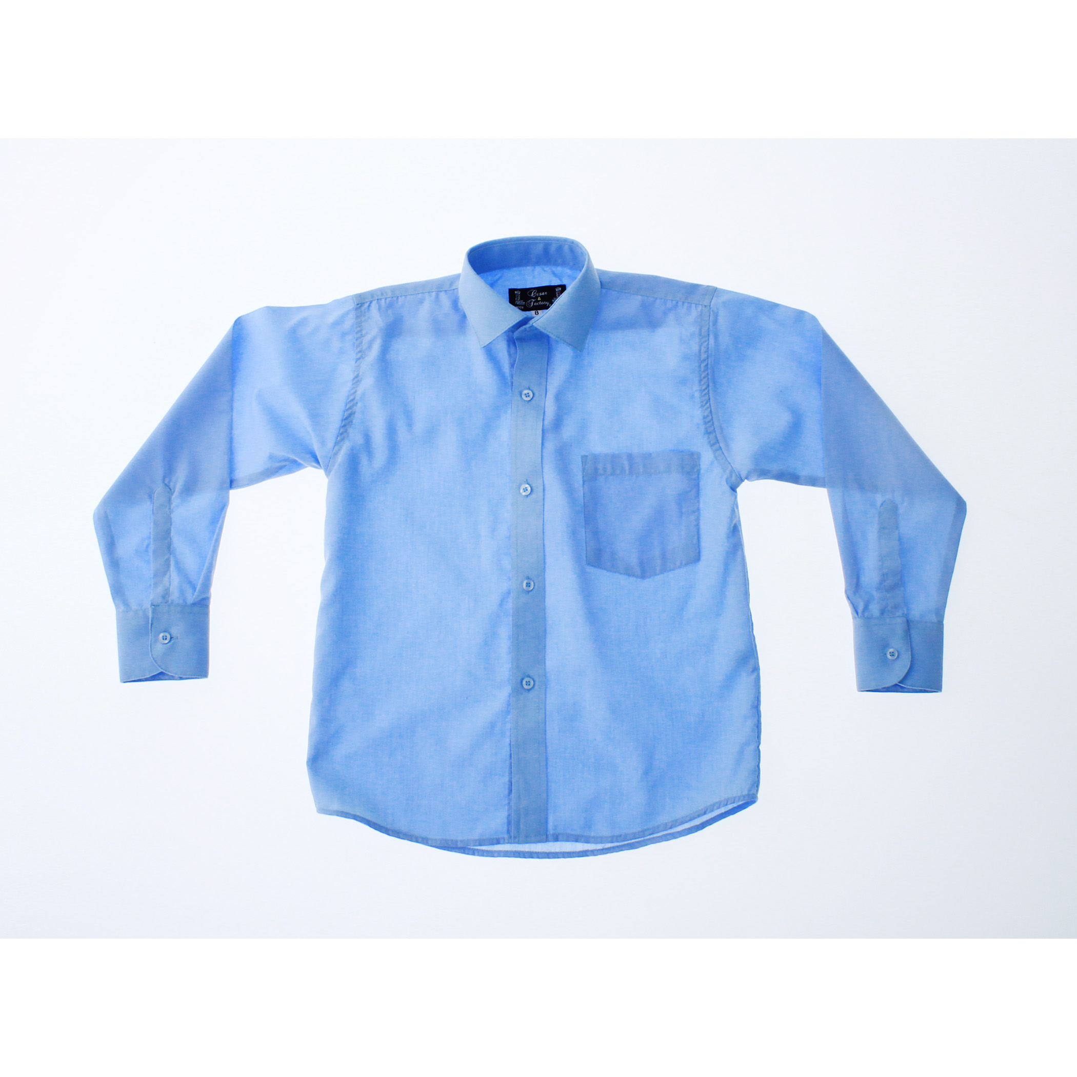 Camisa Color Celeste Bebe Camisa Manga Larga Para Niño Algodón