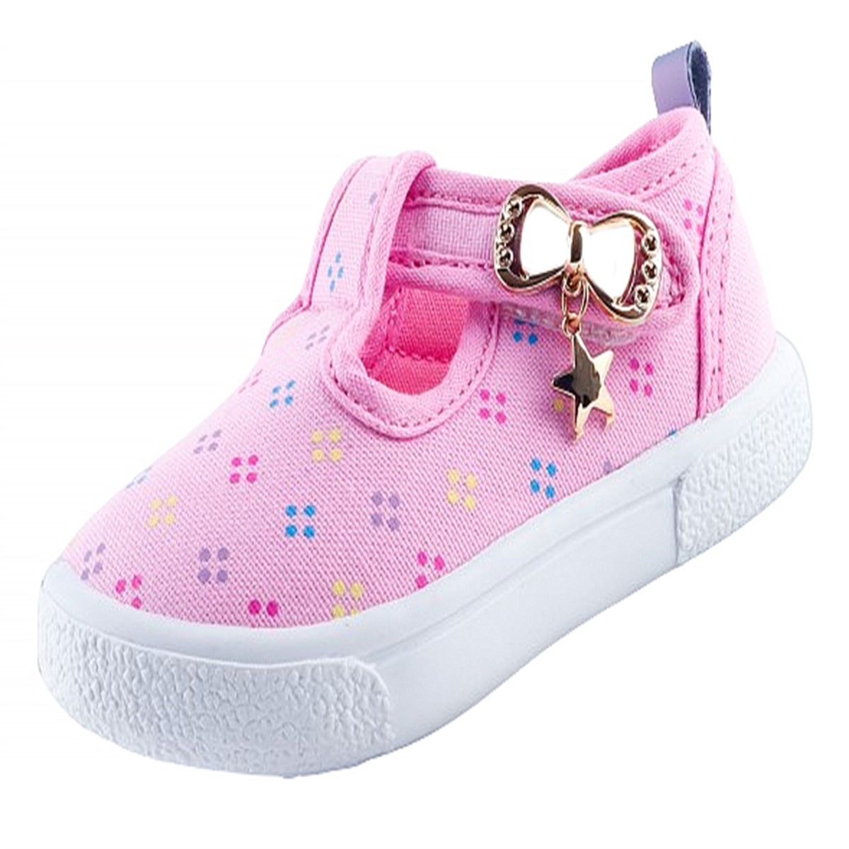 Tenis Niña Moñito Velcro Lona Arco Ortopédico Cómodo