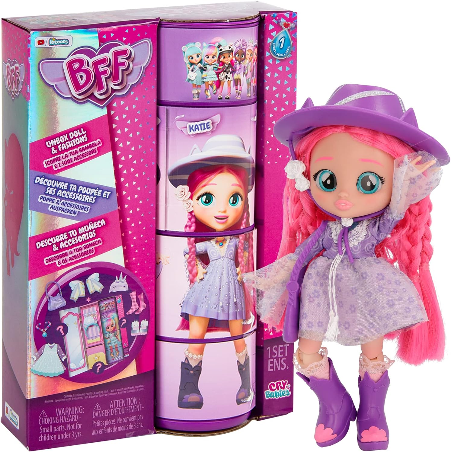 Cry Babies Bff Muñeca Katie Con Sorpresas, 20 Cm Temporada 1