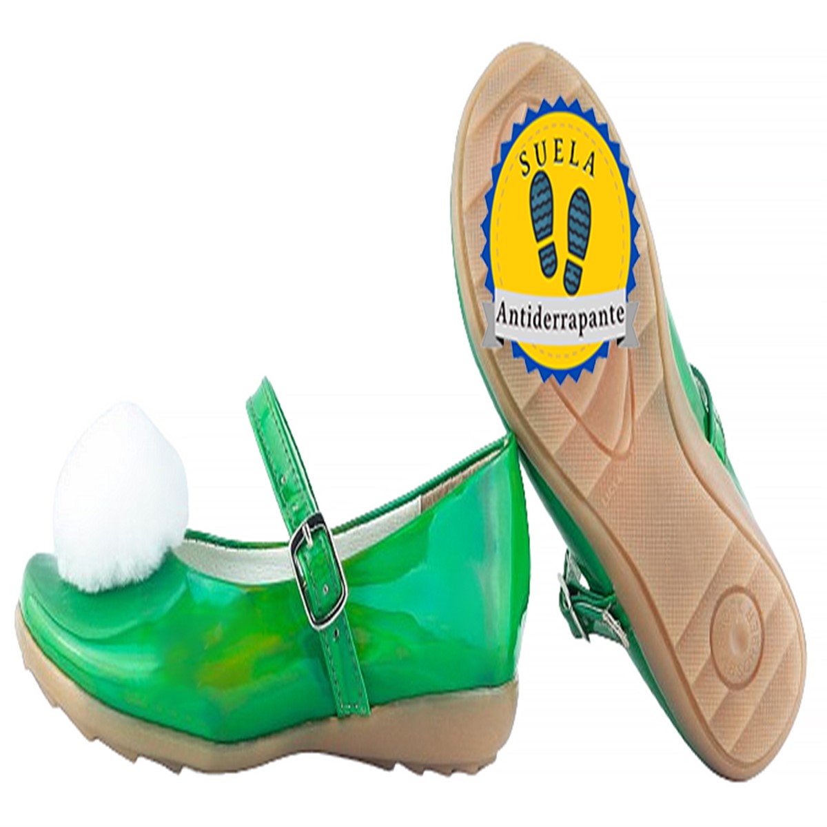 Zapato Niñas Campanita Zapatillas Princesas 07-VC Verde