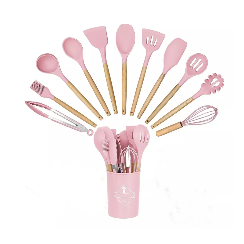 Juego De 6 Utensilios De Cocina Dorados De Silicona Blanca Y Dorada Con Espátula, Batidor, Pinza, Cucharas, Utensilios De Cocina Antiadherentes - Accesorios De Cocina De Lujo Para Chefs Caseros