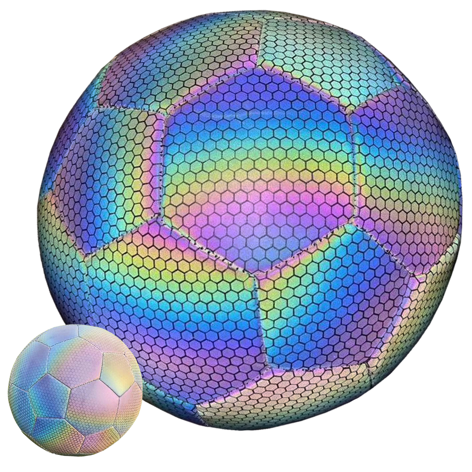 Balón de Fútbol Soccer Reflectante Luminoso Brillante Efecto