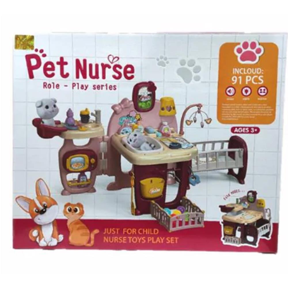 Cuidado de Mascotas - Pet Nurse Rol Play Rosa 91 Accesorios Luz y Sonidos