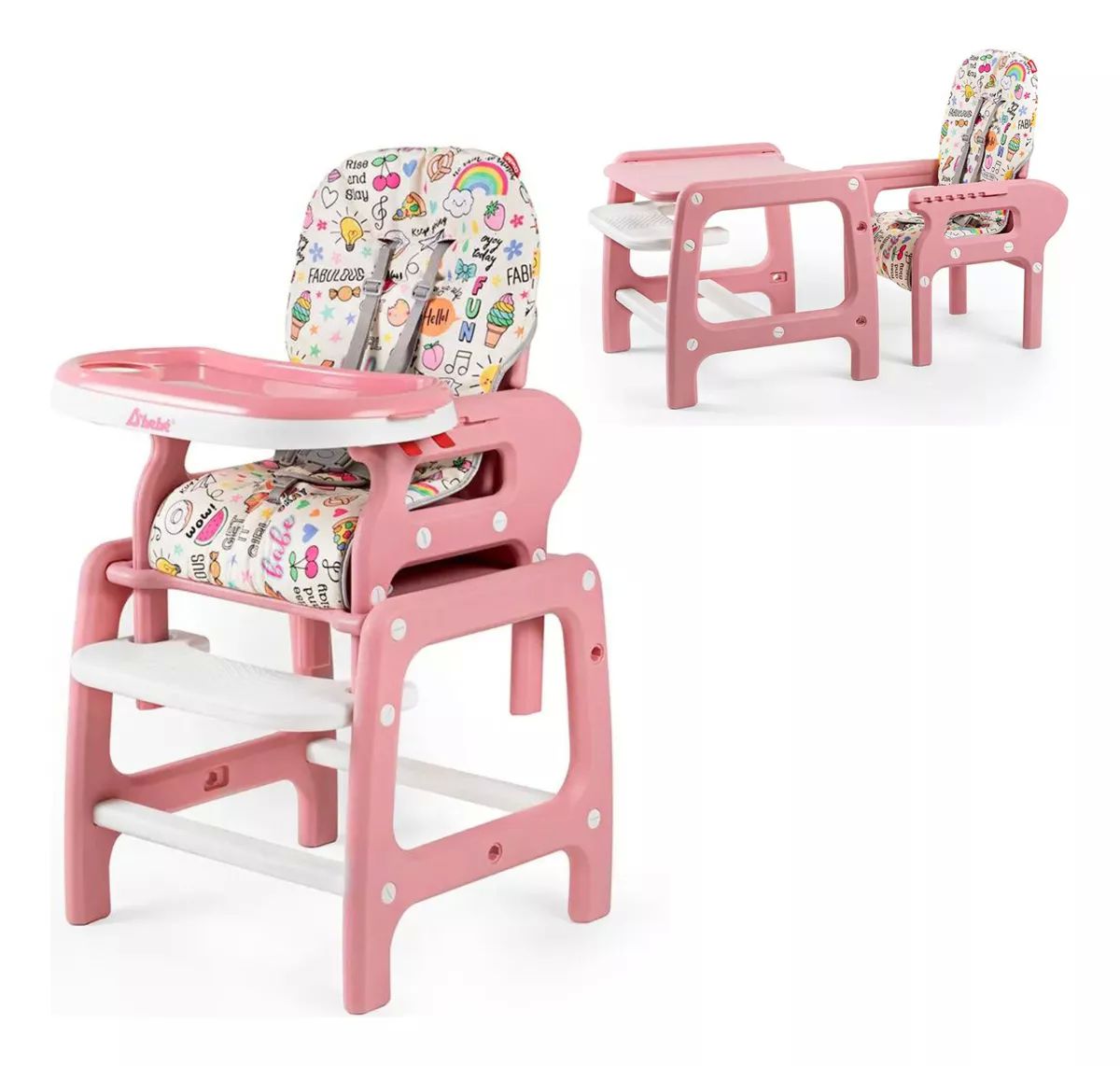 Silla Periquera Bebe Multi Confort 2 En 1 Escritorio- 82rosa