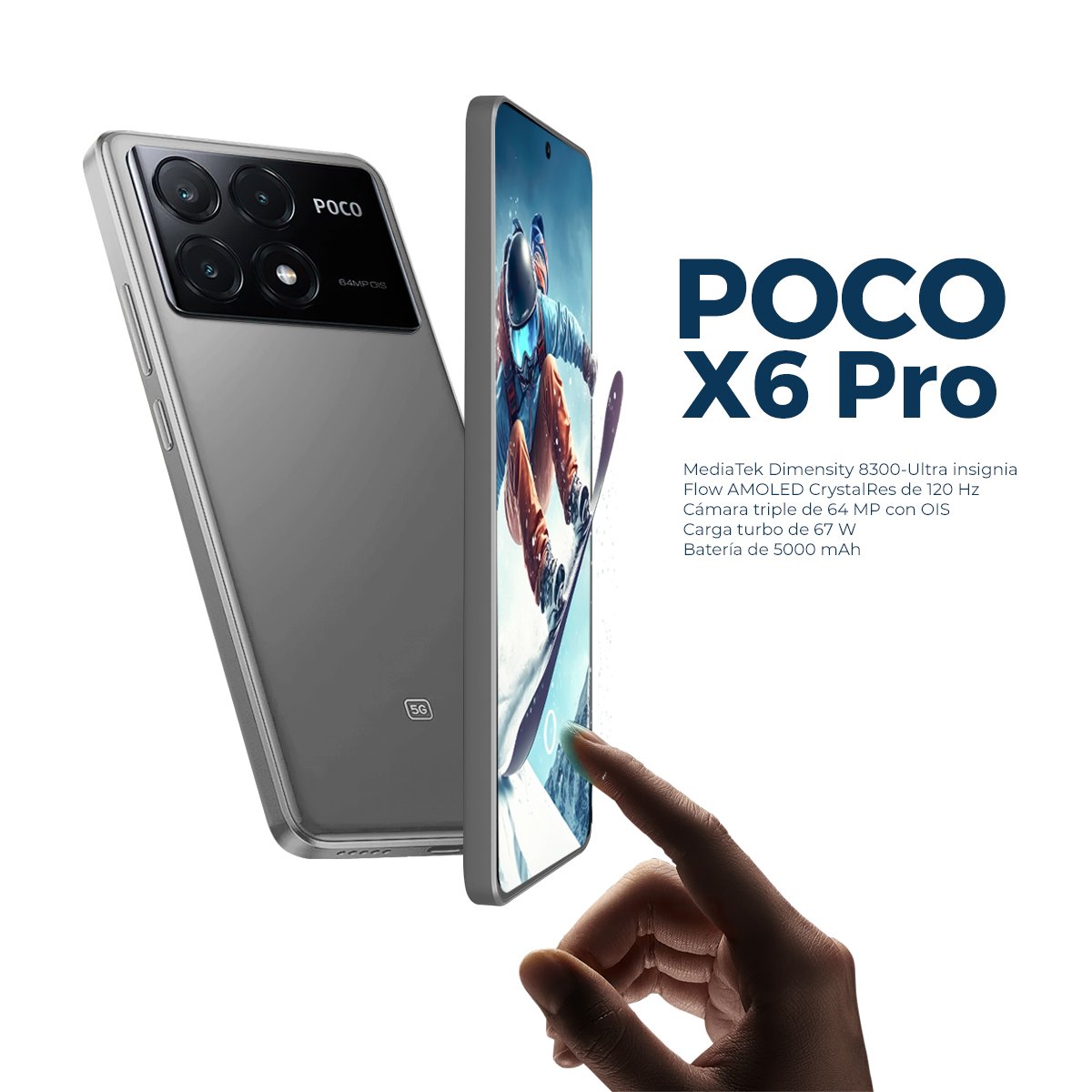 Celular Xiaomi Poco X6 Pro 5G Dimensity 12GB 512GB 6.67Pulg 2K Grey