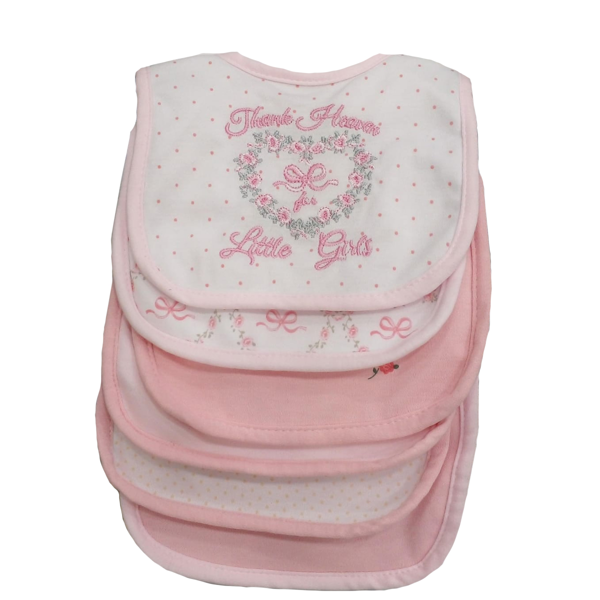 Babero Impermeable Little Me 6pz Rosa He.