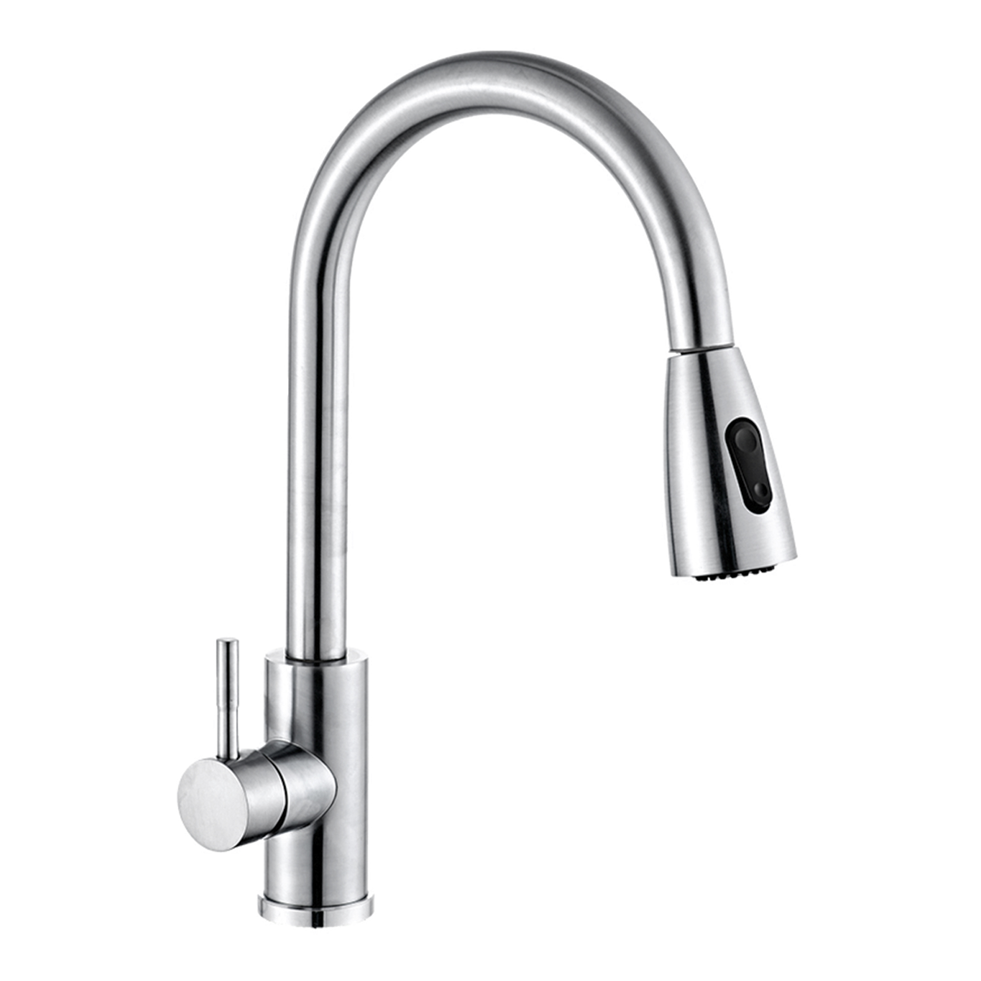 MEER Faucets by CNX | Mezcladora para Fregadero con Dos Funciones de Chorro y Cuello Retráctil (manguera de 55 cm) de Zinc y Latón Satinado