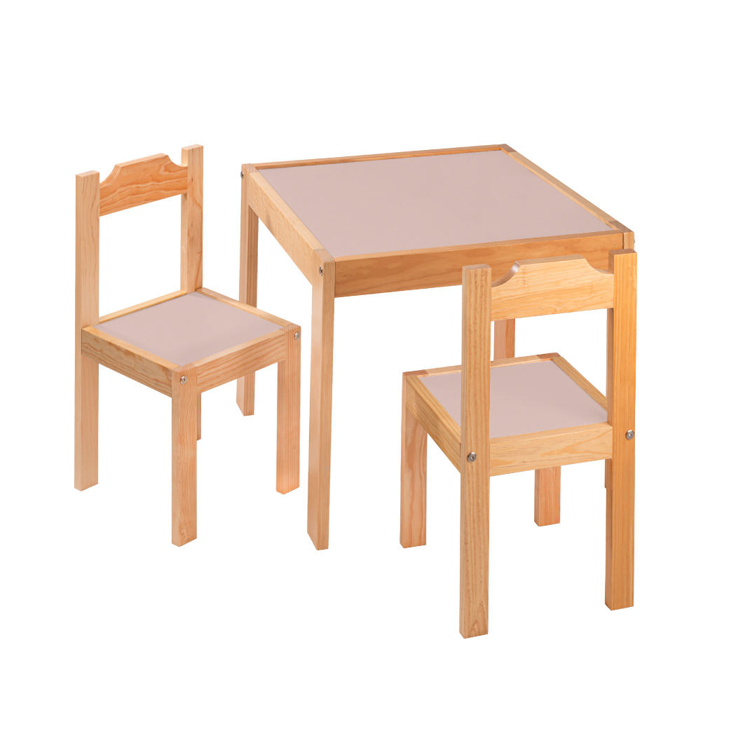 Mesa de madera con dos sillas estilo inglés tamaño infantil