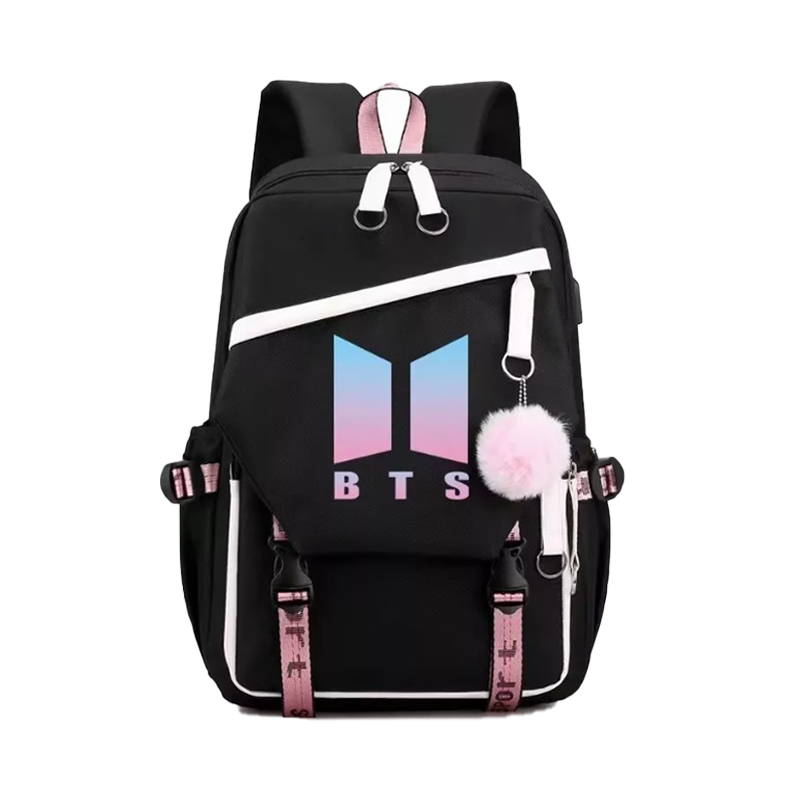 Mochila de bts negra sale