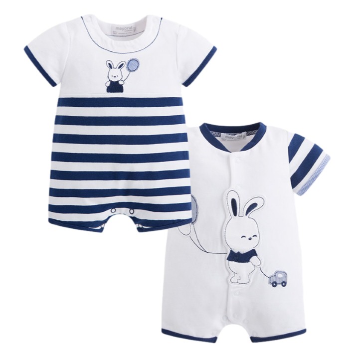 Set De 2 Pijamas Marca Mayoral Color Blanco Bebé Niño 172026