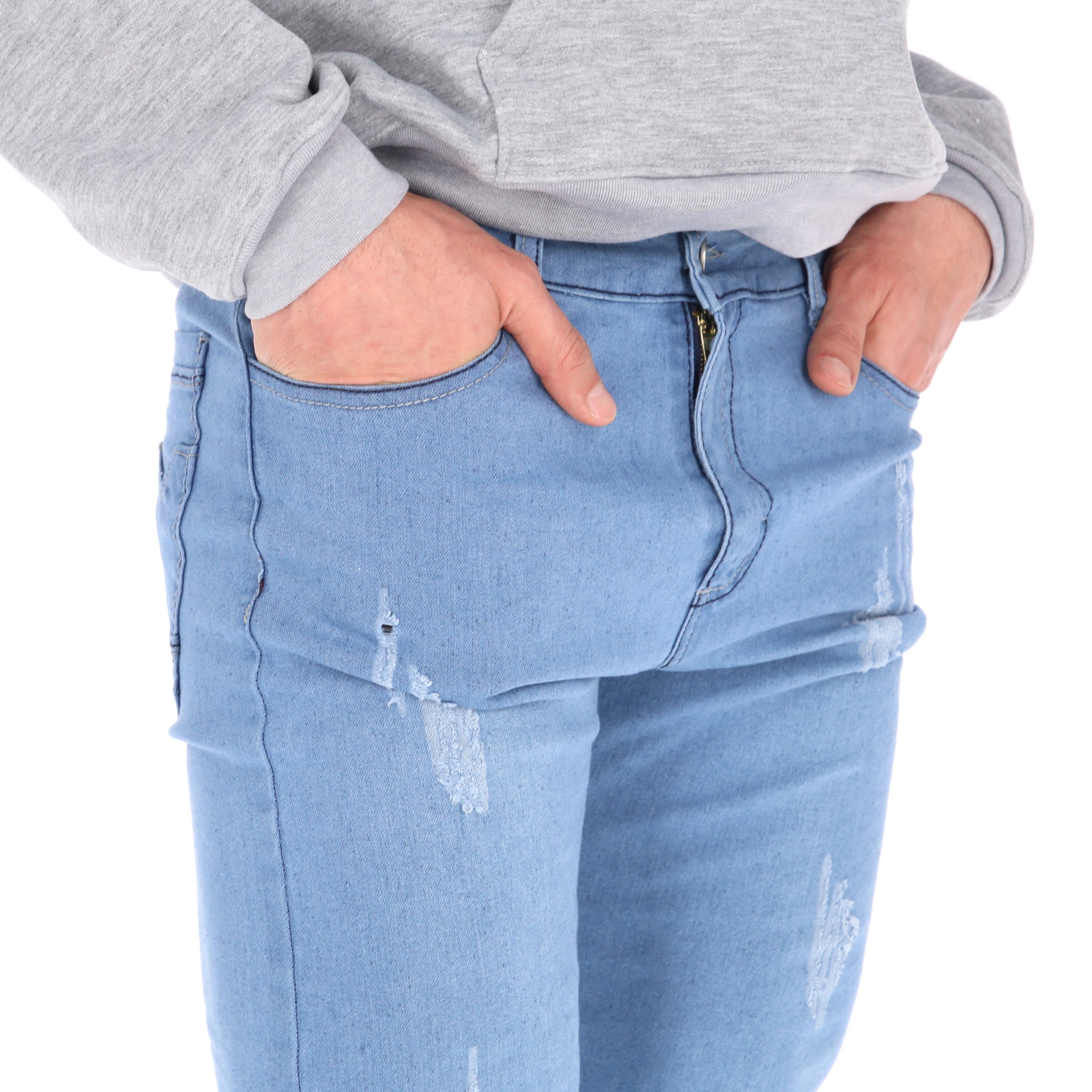 Skinny Jeans Pantalon De Mezclilla Hombre Azul Claro Skinny Jeans