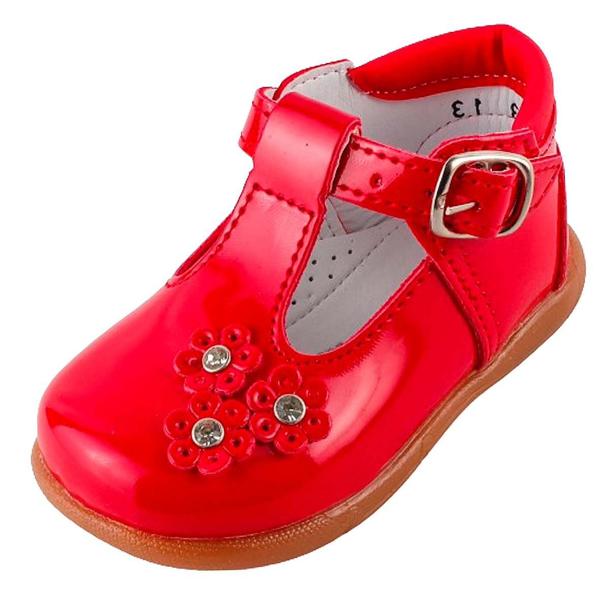 Zapato niña bebe fiesta casual arco ortopedico charol rojo 313-cr