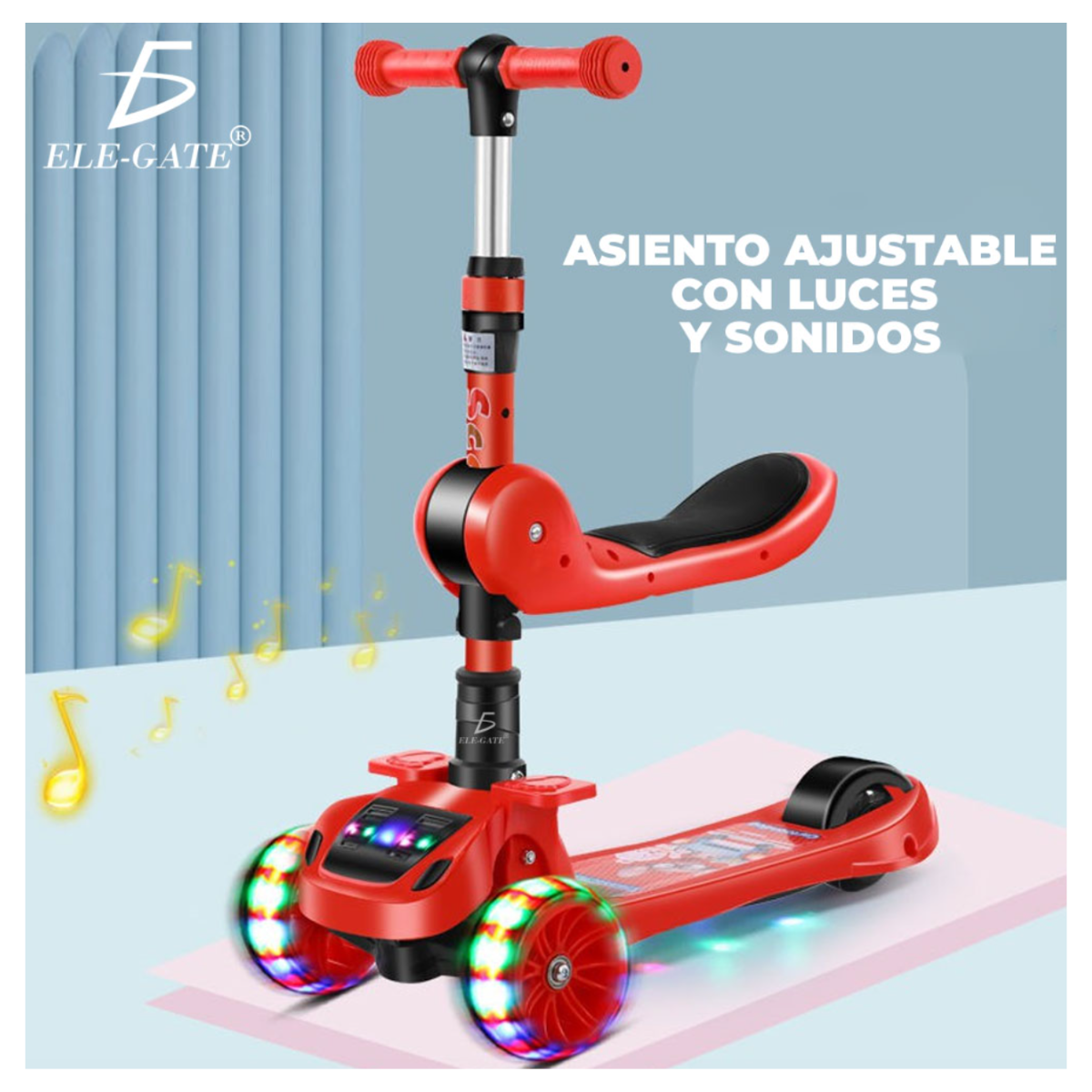 Scooter Infantil Montable Con Luces Led Color