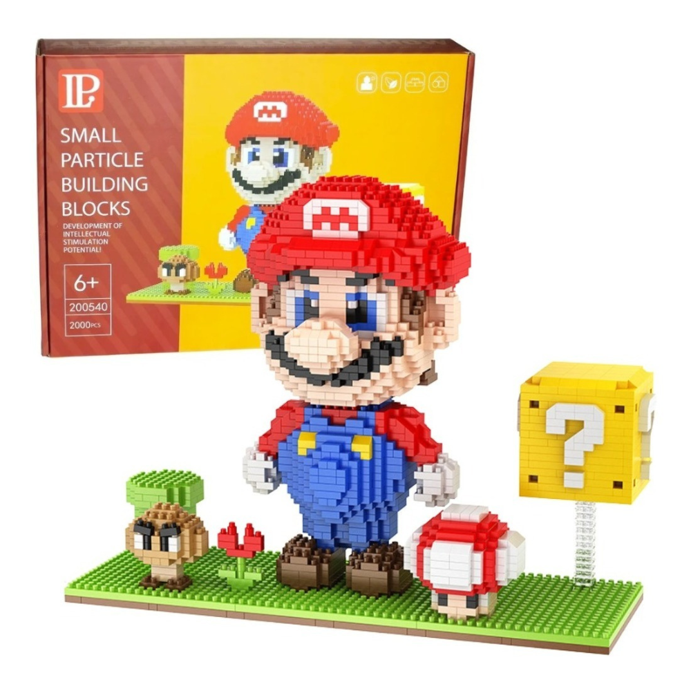 Figura Armable Mario Bros Lego Mario Bros Super Mario Bros Set De Bloques  Armables Figura 3d