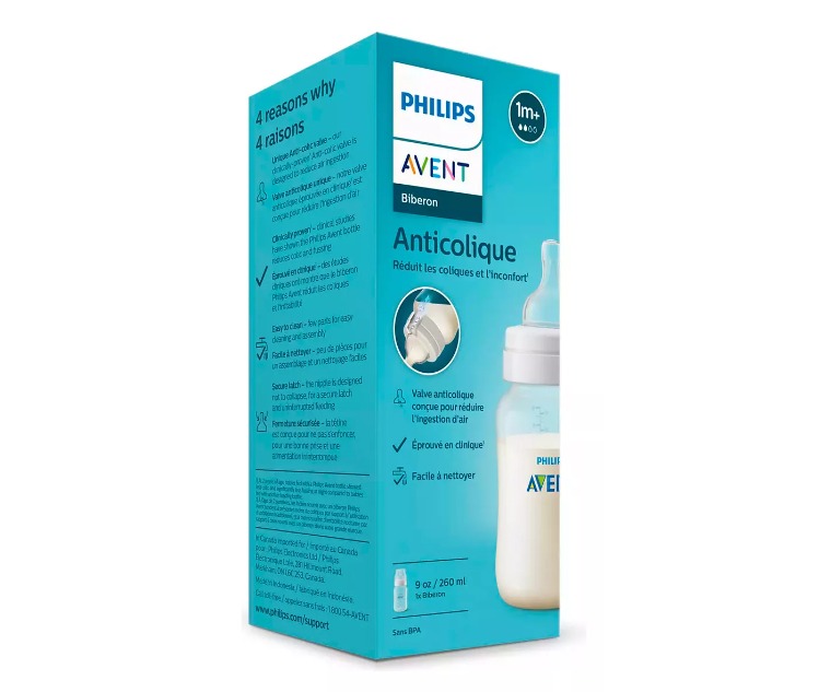 Biberón Avent Scy103/01 Anticólico 260 Ml / 9oz - 1 Mes