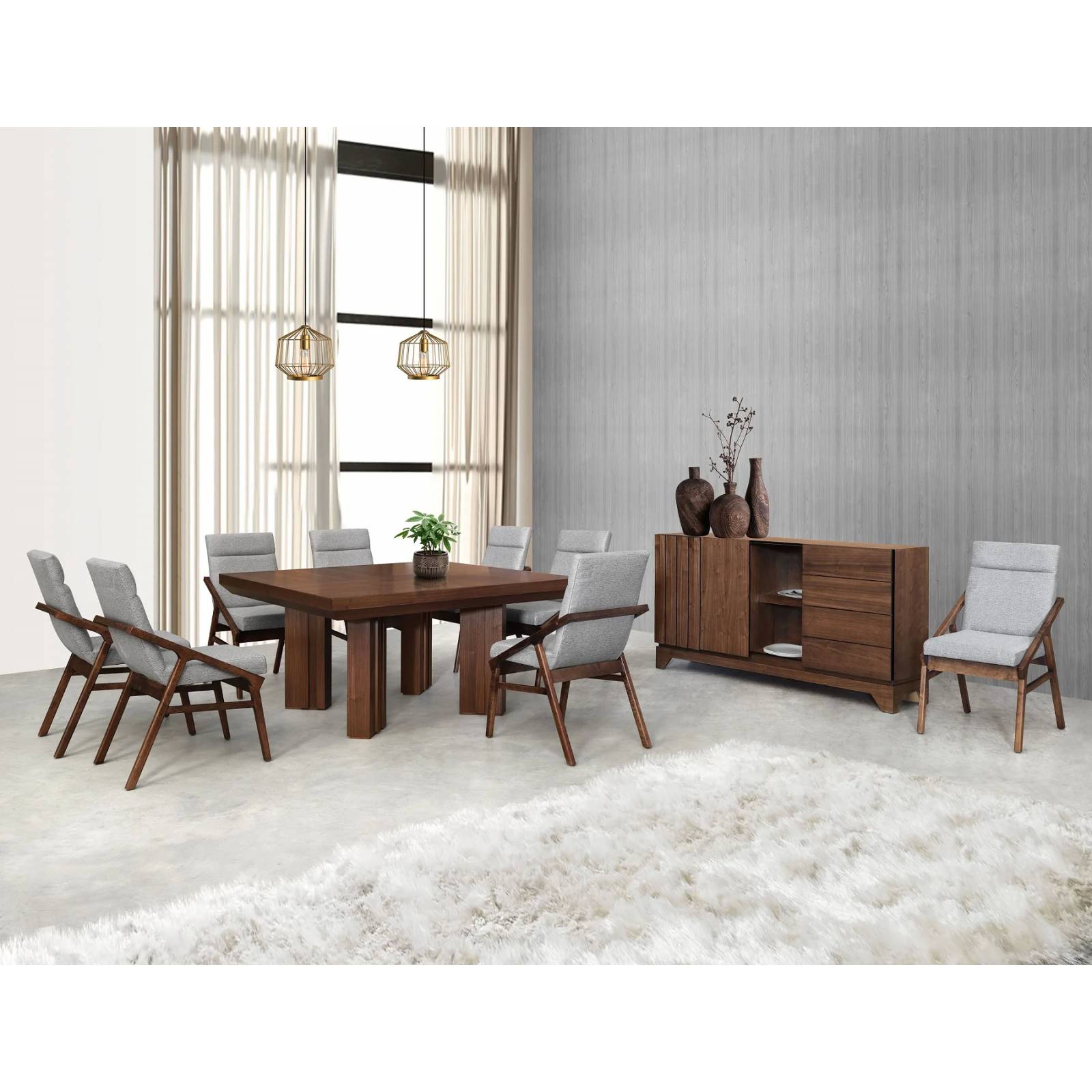 Comedor 8 Sillas Nucer Nogal - Kessa
